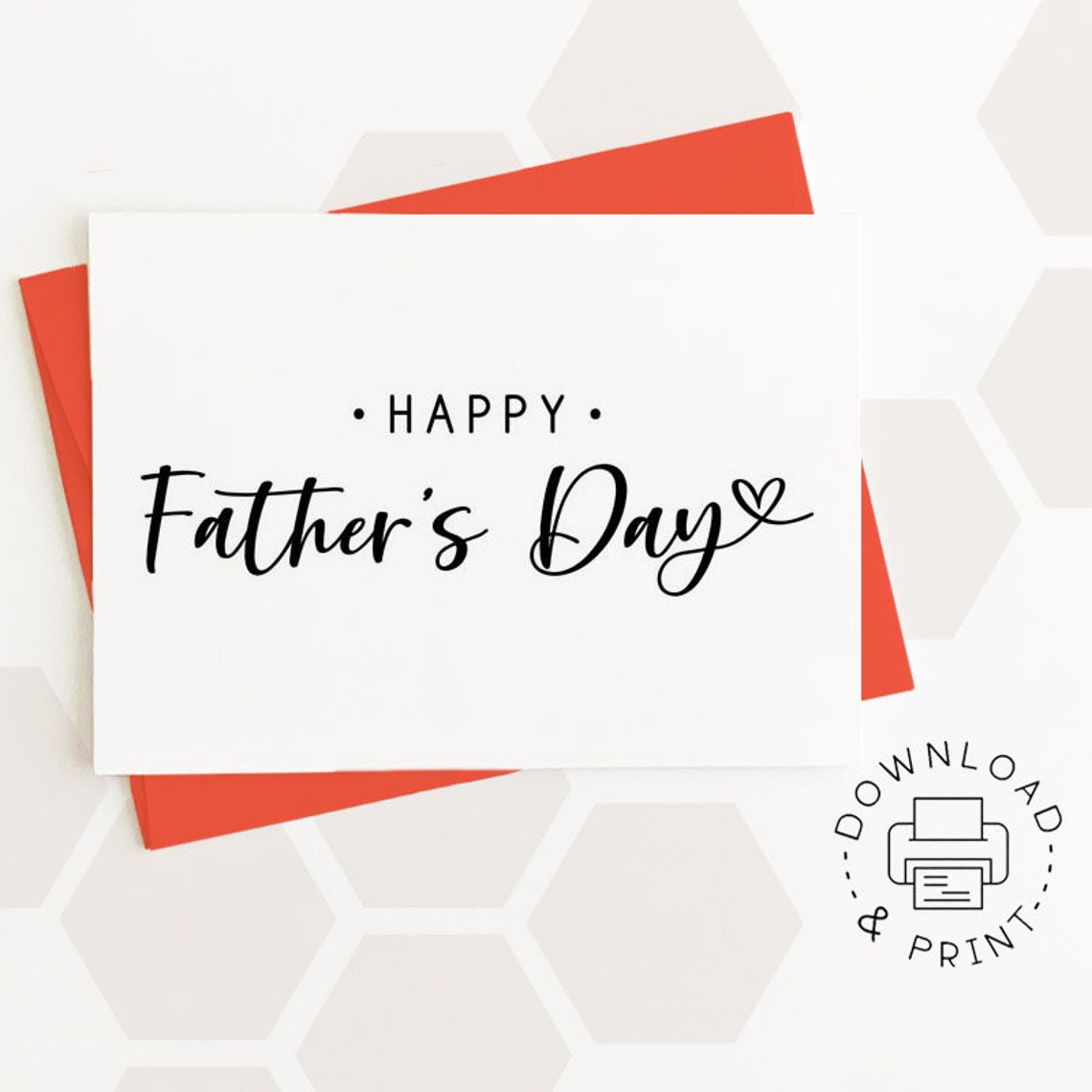 Happy Father's Day Printable Card / Instant Download PDF / - Etsy