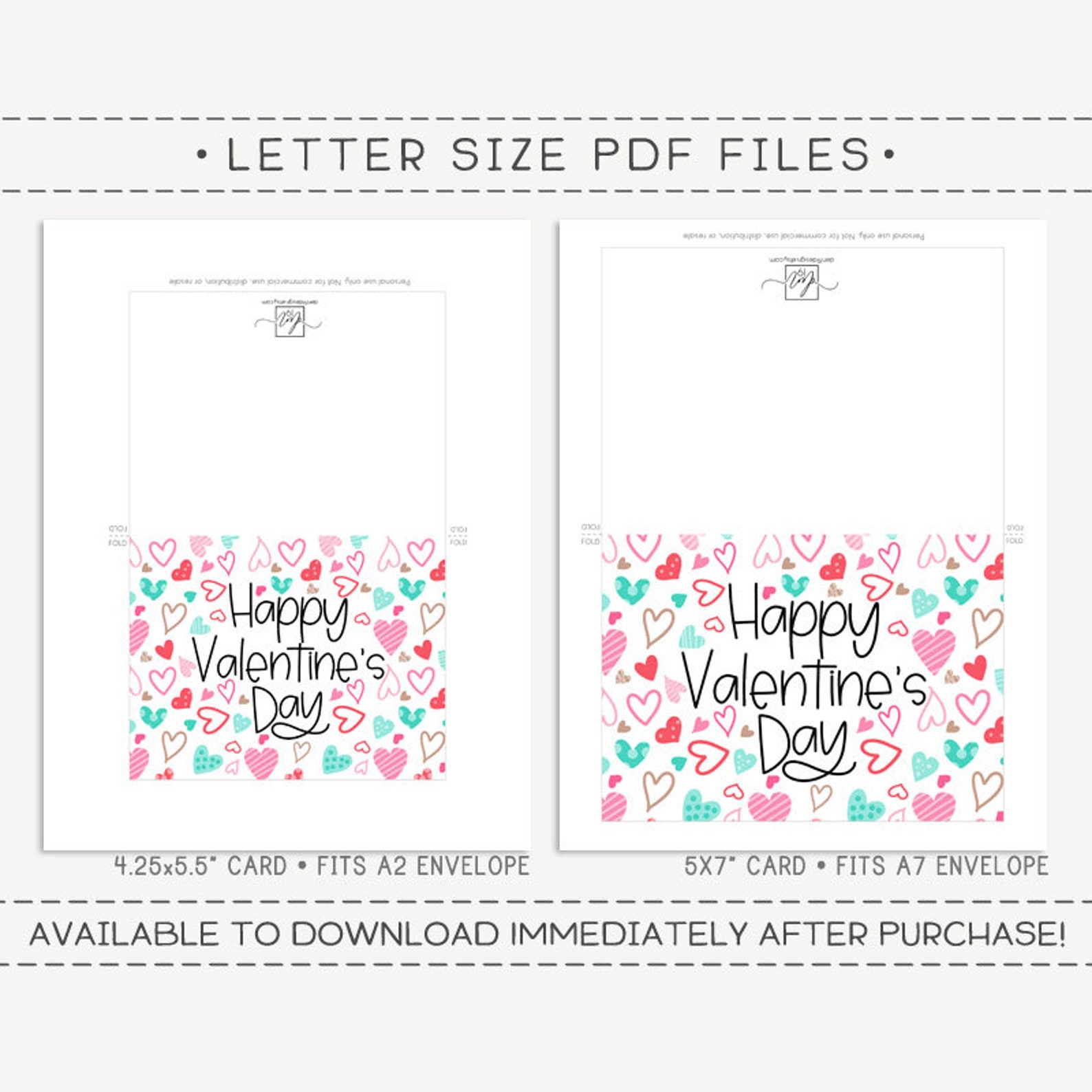 Happy Valentine's Day Printable Card / Instant Download - Etsy