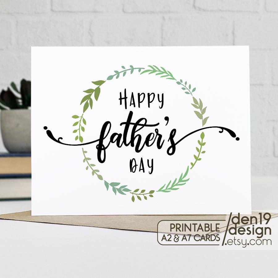 Happy Father's Day Printable Card / Instant Download PDF / Father's Day Card Template