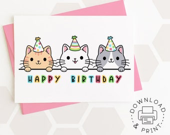 Happy Birthday Printable Card / Instant Download PDF