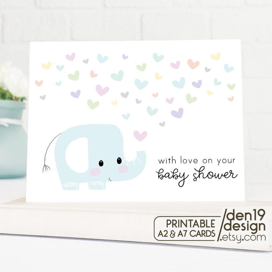 Elephant Baby Shower Gift Card Printable