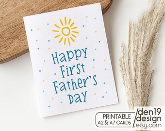 Happy First Father's Day Card: Printable A2/A7 PDF Template