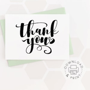 Thank You Printable Card / Instant Download PDF / Card Template - Etsy