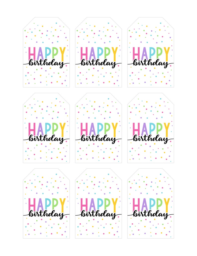 Printable Gift Tags / Happy Birthday Gift Tag / Birthday Gift - Etsy