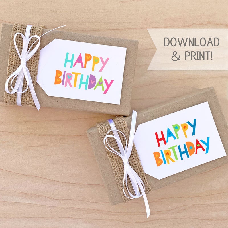 Printable Gift Tags / Happy Birthday Gift Tag / Birthday Gift ...
