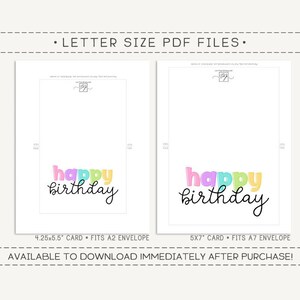 Happy Birthday Printable Card and Envelope / Instant Download - Etsy