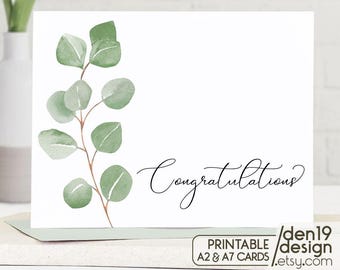 Congrats Printable Card / Instant Download PDF / Card Template - Etsy
