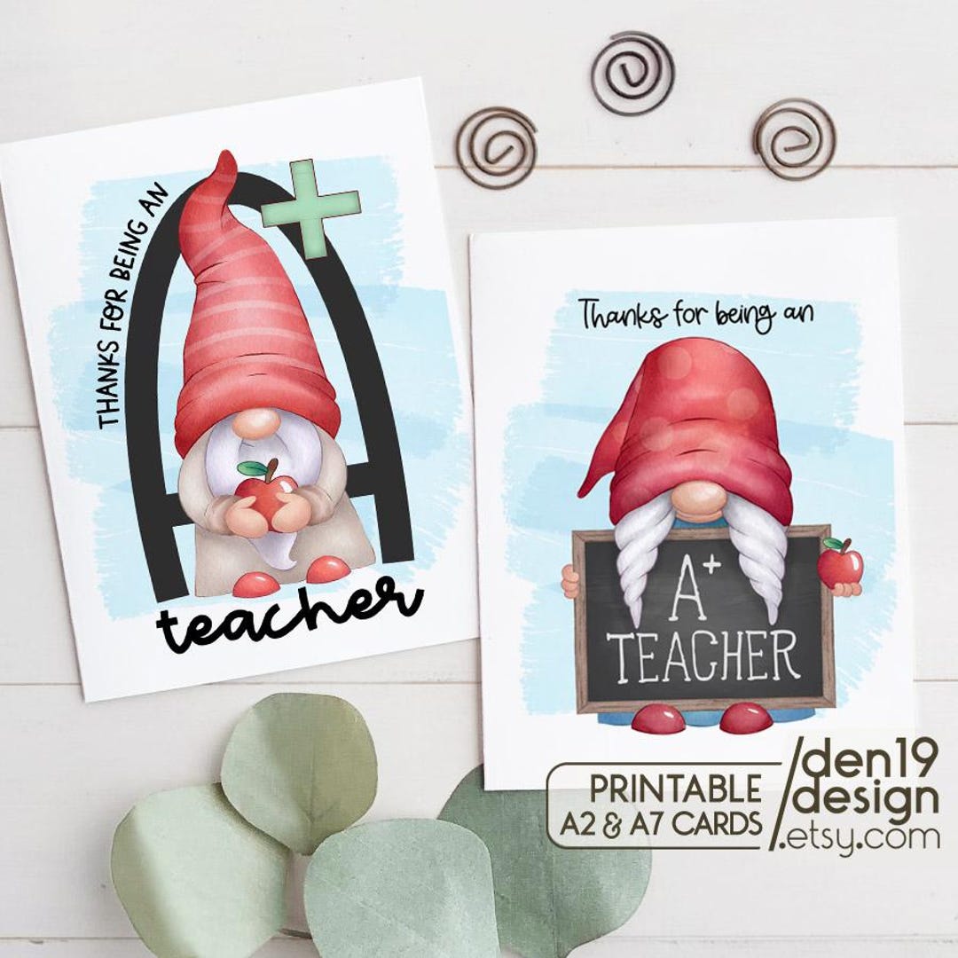 Printable Card: Thanks for Being an A+ Teacher / Instant Download PDF ...