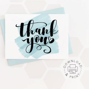 Thank You Printable Card / Instant Download PDF / Card Template - Etsy