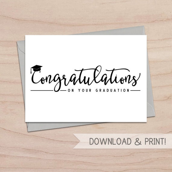 Congratulations on Your Graduation Printable Card / Instant - Etsy