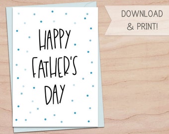 Happy Father's Day Printable Card / Instant Download PDF / | Etsy