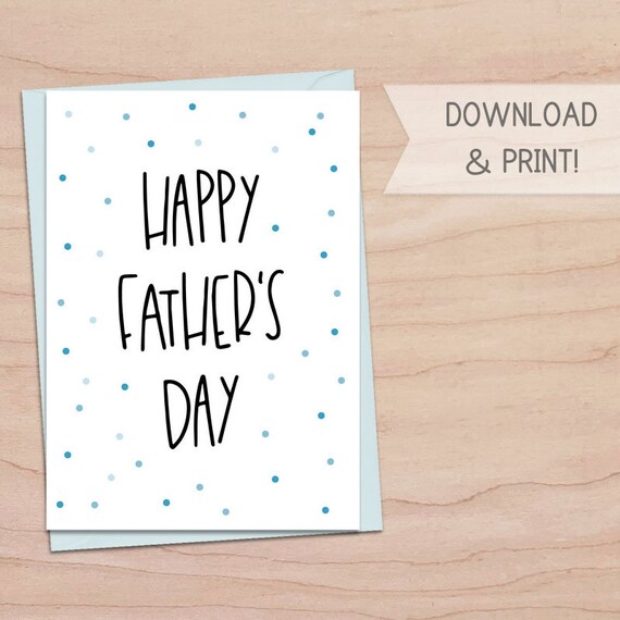 Happy Father's Day Printable Card / Instant Download PDF / | Etsy