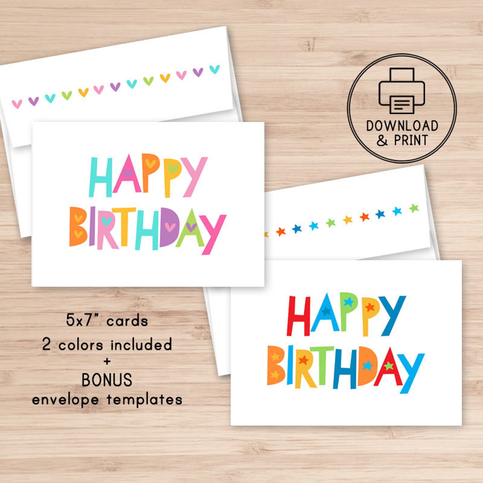 set-of-2-printable-birthday-cards-and-envelopes-happy-etsy