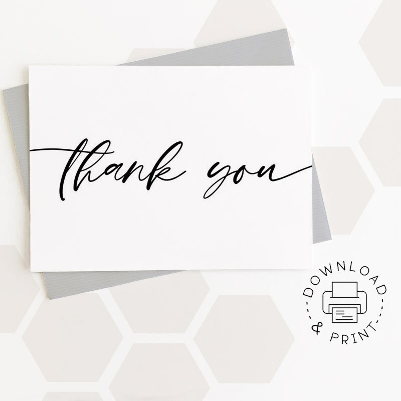 Thank You Printable Card / Instant Download PDF / Card Etsy UK Thank You Printable Card / Instant Download PDF / Card Etsy UK