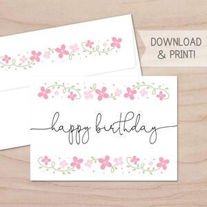 Happy Birthday Printable Card and Envelope / Instant Download - Etsy
