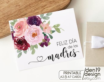 Feliz Día De Las Madres Card: Floral Spanish Mother's Day (PDF)