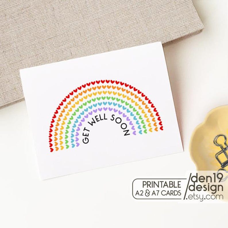 Get Well Soon Printable Card / Instant Download PDF / Card Template ...