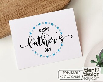 Happy Father's Day Printable Card / Instant Download PDF / Father's Day Card Template