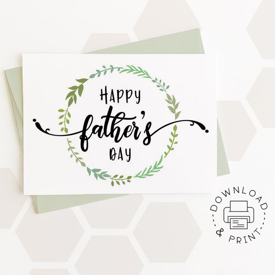 Happy Father's Day Printable Card / Instant Download PDF / Father's Day ...