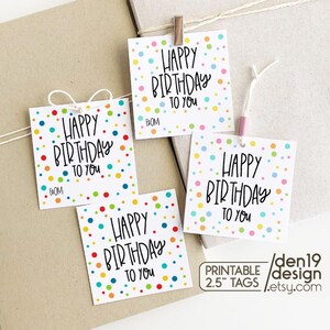 Druckbare Geschenkanhänger / Happy Birthday Geschenkanhänger / Geschenkanhänger in zwei Farben