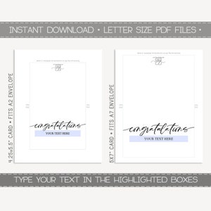 Editable &amp; Printable Congratulations Card / Instant Download - Etsy