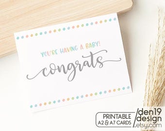 Congrats New Baby Card: Neutral Printable Template (PDF)
