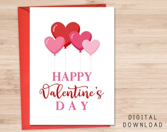 Happy Valentine's Day Printable Card / Instant Download | Etsy