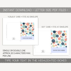 All Occasion Editable &amp; Printable Card / Instant Download PDF ...