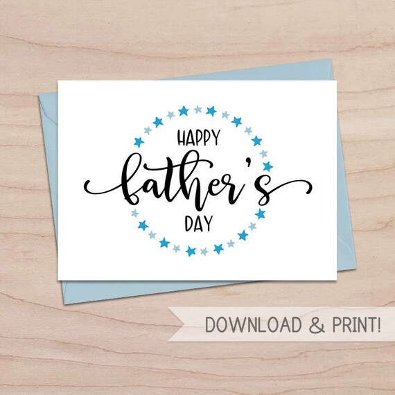 Happy Father's Day Printable Card / Instant Download PDF / - Etsy