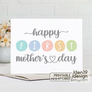 Plantilla de tarjeta imprimible para el primer día de la madre / Tarjeta del día de la madre / Descarga instantánea en formato PDF