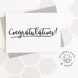 Congratulations Printable Card / Instant Download PDF / Card - Etsy