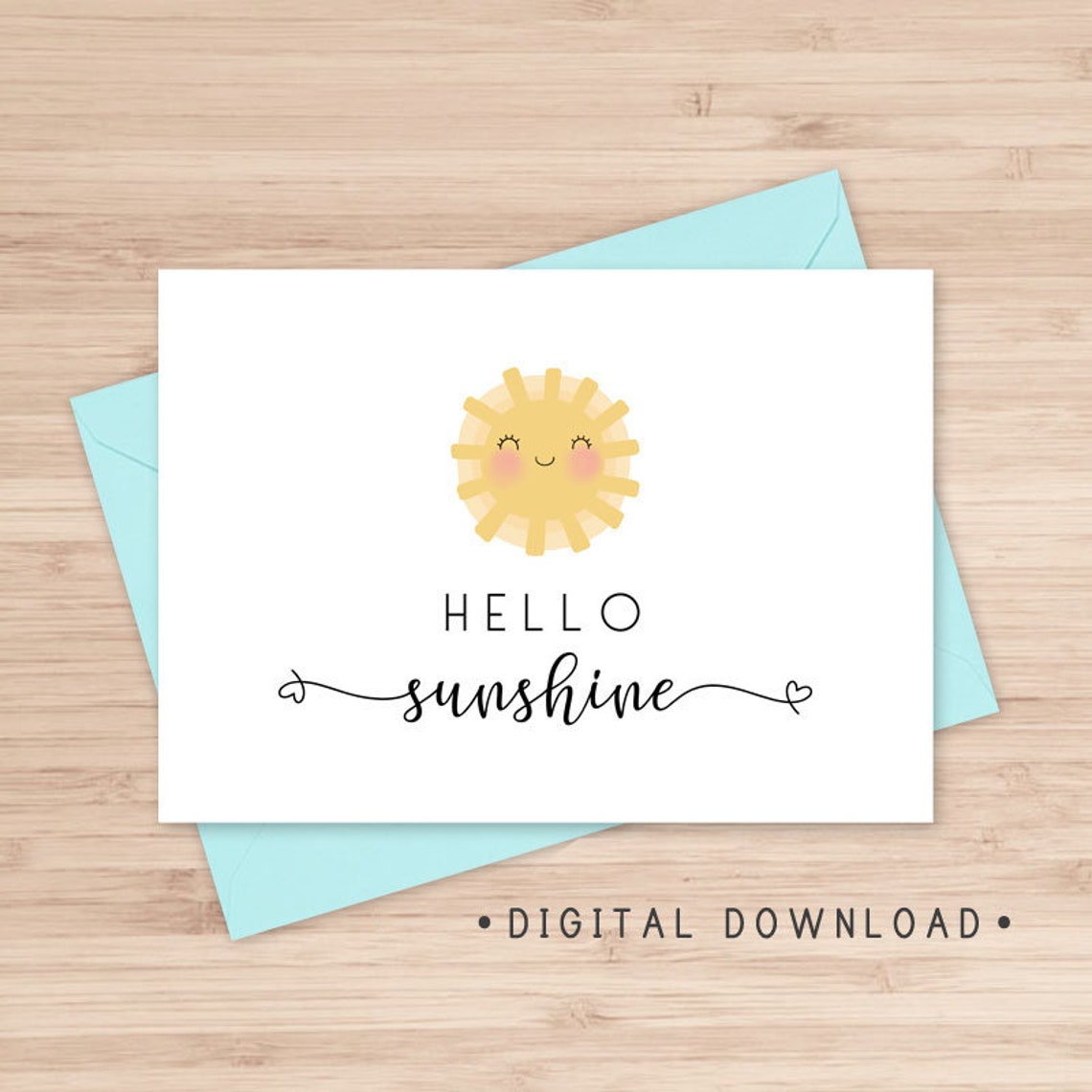 Hello Sunshine Printable Card / Instant Download PDF / Card | Etsy