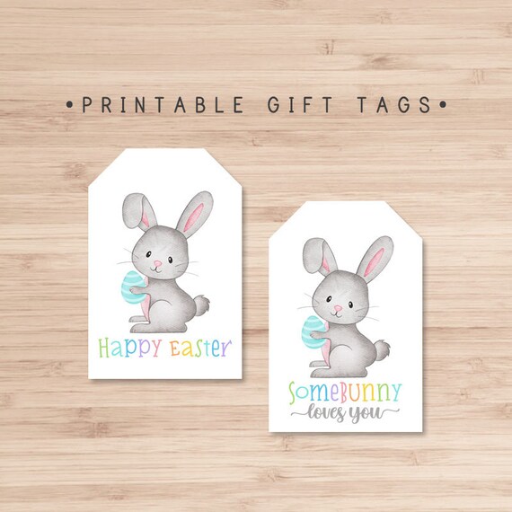 Printable Gift Tags / Easter Bunny Gift Tag / Easter Favor Tag | Etsy