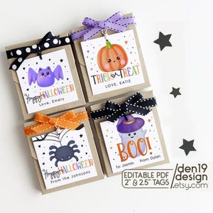 Edytowalne i drukowane etykiety na prezenty na Halloween / etykiety na słodycze / natychmiastowe pobieranie plików PDF