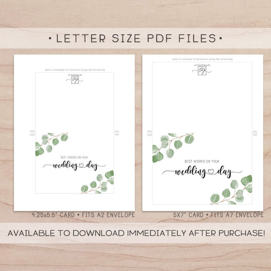 Printable Card: Best Wishes on Your Wedding Day / Instant | Etsy