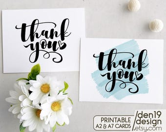 Thank You Printable Card / Instant Download PDF / Card Template