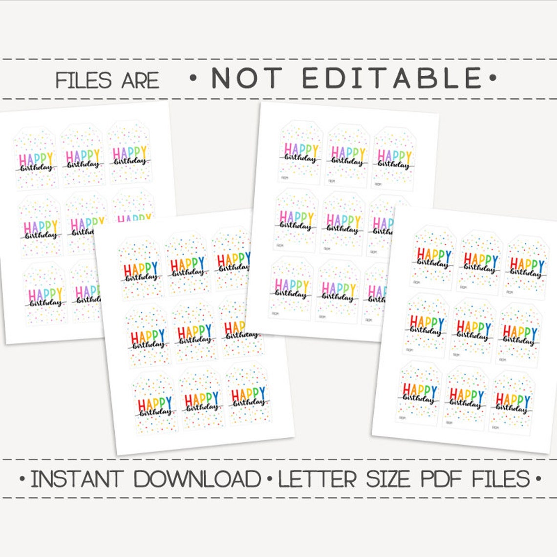 Printable Gift Tags / Happy Birthday Gift Tag / Birthday Gift - Etsy