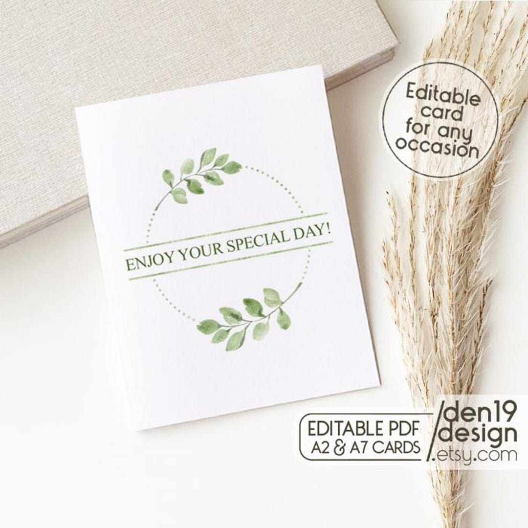 All Occasion Editable & Printable Card / Instant Download PDF ...