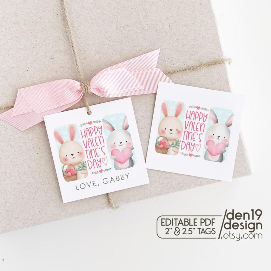 Editable & Printable Gift Tags / Happy Valentine's Day Tag - Etsy