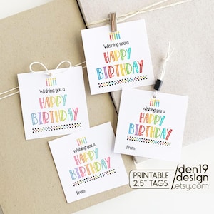 Druckbare Geschenkanhänger / Happy Birthday Geschenkanhänger / Geschenkanhänger in zwei Farben