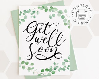 Get Well Soon Card Virtual Hug Card Printable Instant Download PDF JPG ...