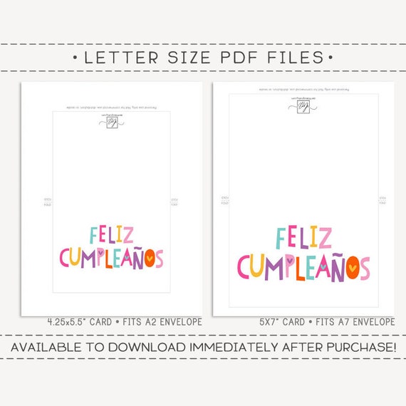 Spanish Birthday Cards Printable