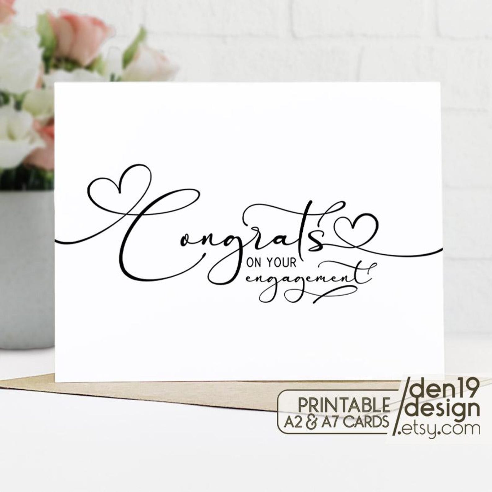 Printable Card: Congrats on Your Engagement / Instant Download PDF ...