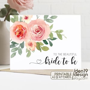 Tarjeta imprimible: Para la bella futura novia / Descarga instantánea en PDF / Plantilla de tarjeta de despedida de soltera