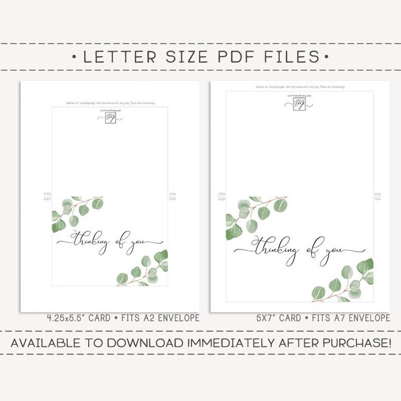 Thinking of You Printable Card / Instant Download PDF / - Etsy