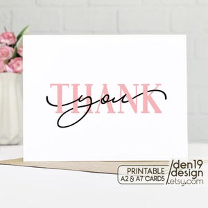 Tarjeta de agradecimiento imprimible / Descarga instantánea en PDF / Plantilla de tarjeta
