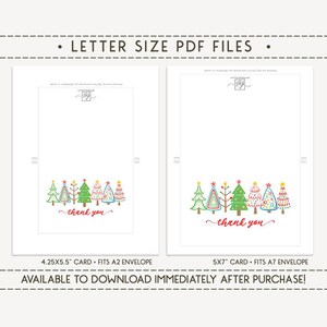 Christmas Thank You Printable Card / Instant Download PDF / Holidays ...