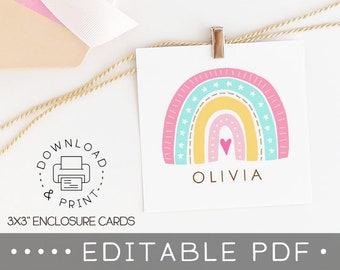 Editable & Printable Enclosure Cards