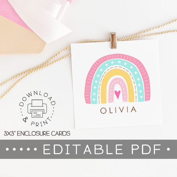 Editable & Printable Enclosure Cards