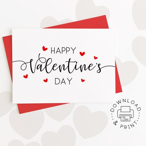Happy Valentine's Day Printable Card / Instant Download - Etsy